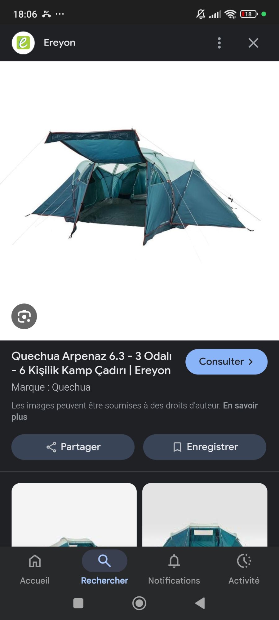 Tente 3 chambres 6 personnes