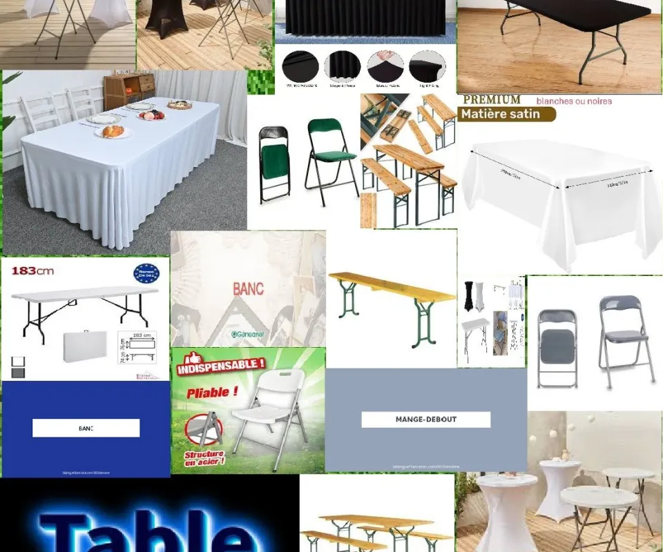 a louer table chaise pliante banc mange debout 