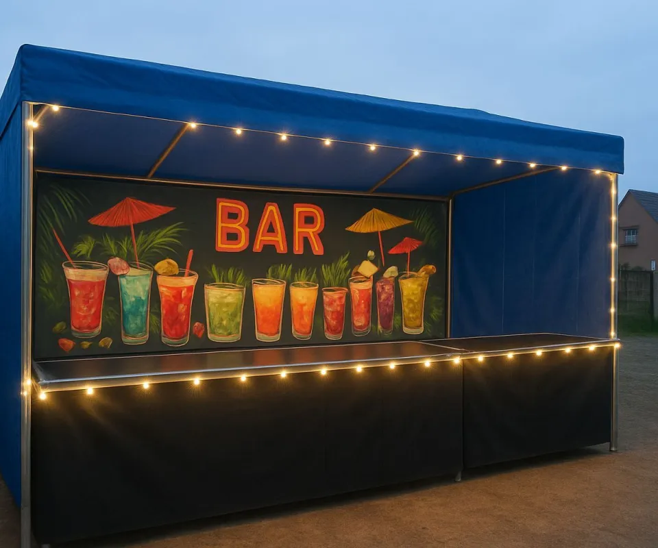 Location stand buvette barnum bar kiosque tonnelle comptoir